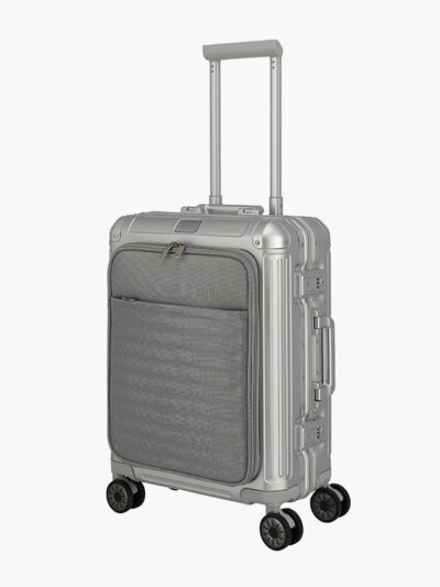 Travelite next aluminium kabinväska med framficka 55 cm i silver
