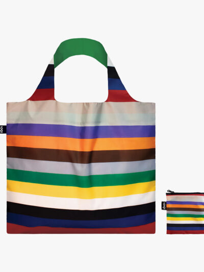 Loqi Lottery Stripes hopfällbar shoppingpåse