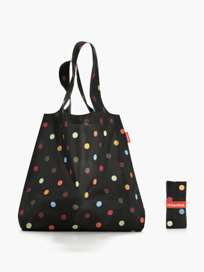 Reisenthel Mini Maxi Shopper hopfällbar shoppingpåse med färgglada prickar